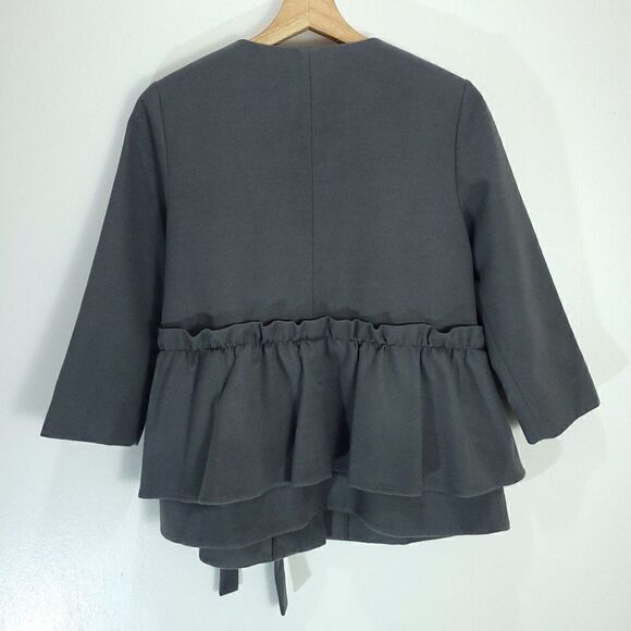 Halogen Gray Soft Asymetric Ruffle Jacket - Picture 8 of 13